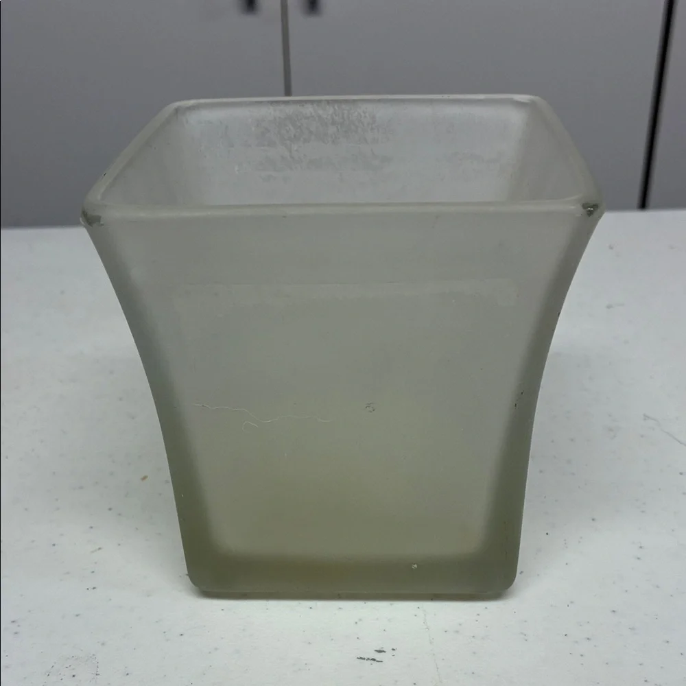 Frosted Glass Square Vase